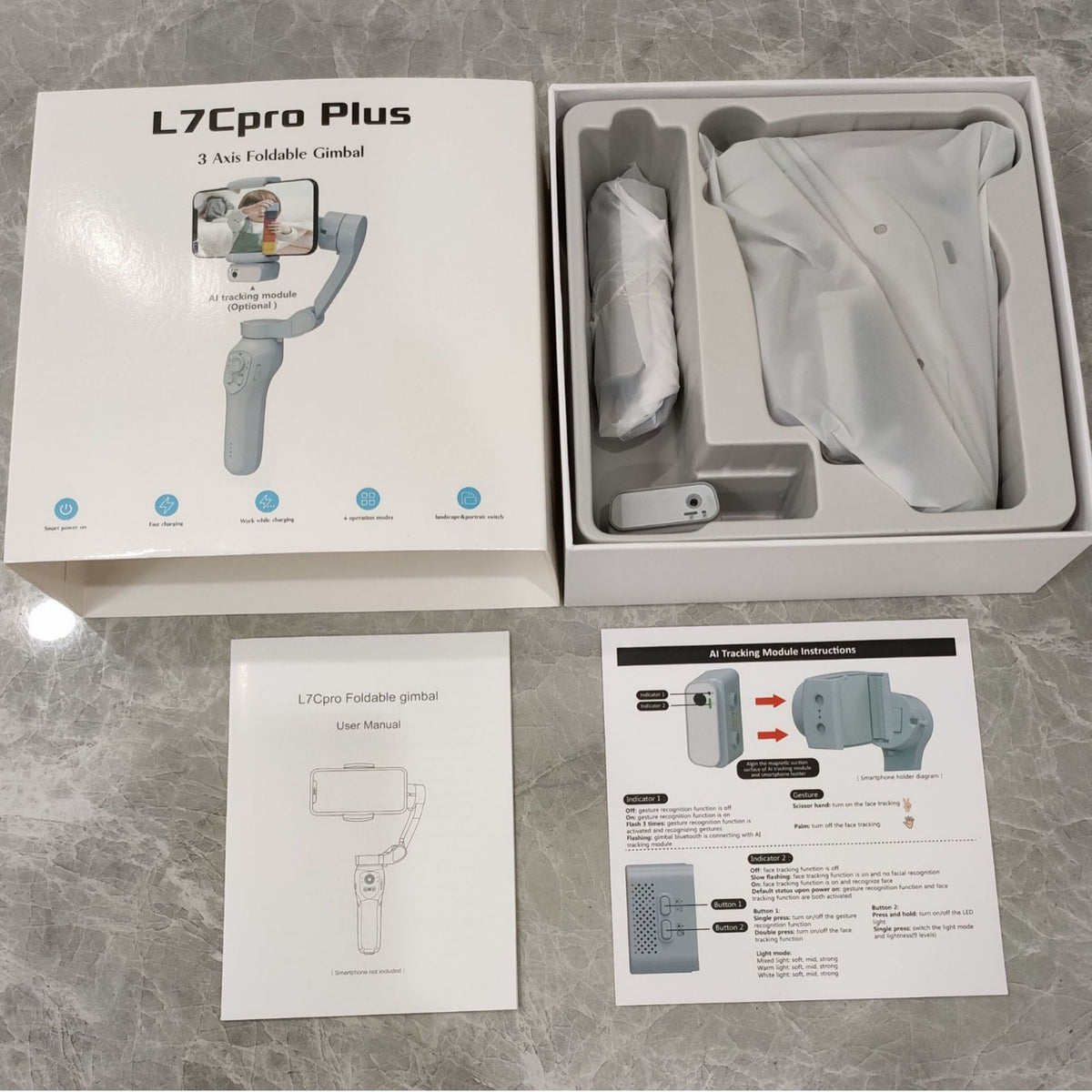 Foldable handheld gimbal stabilizer