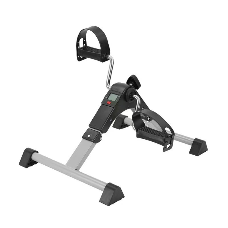 Foldable Home Mini Exercise Bike with Display Screen Leg Trainer Stepper Indoor Rehabilitation Pedal Bike