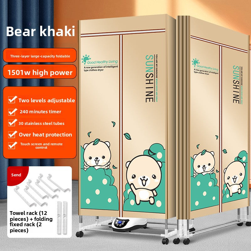 Foldable household dryer