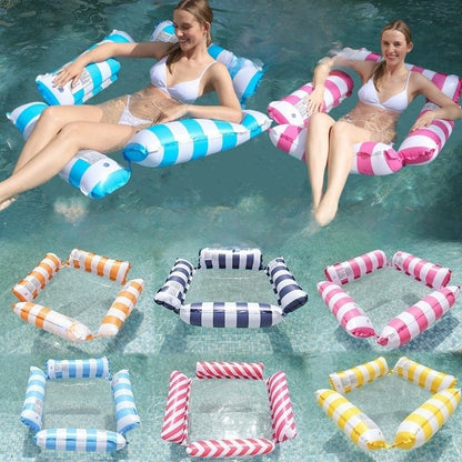 Foldable inflatable backrest striped float
