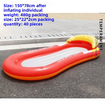 Foldable inflatable backrest striped float