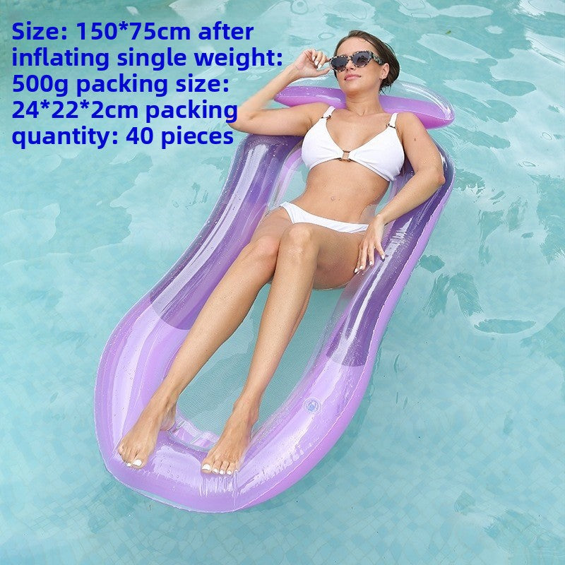 Foldable inflatable backrest striped float