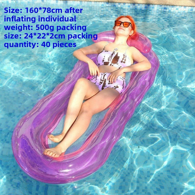 Foldable inflatable backrest striped float