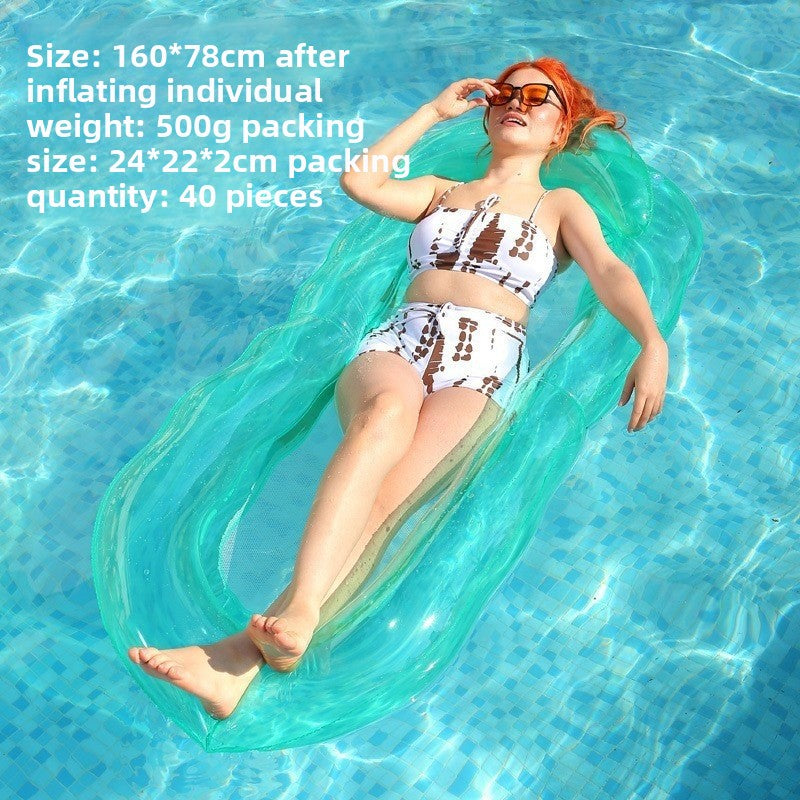 Foldable inflatable backrest striped float