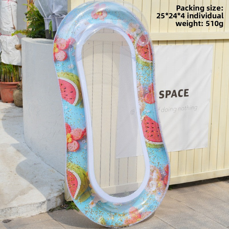 Foldable inflatable backrest striped float