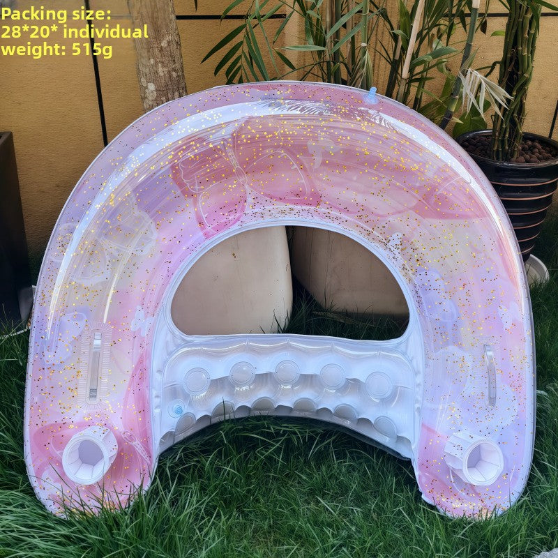 Foldable inflatable backrest striped float
