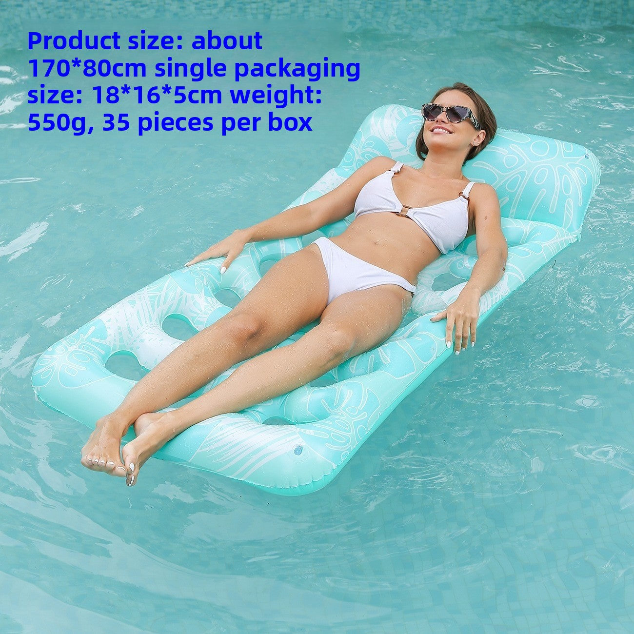 Foldable inflatable backrest striped float