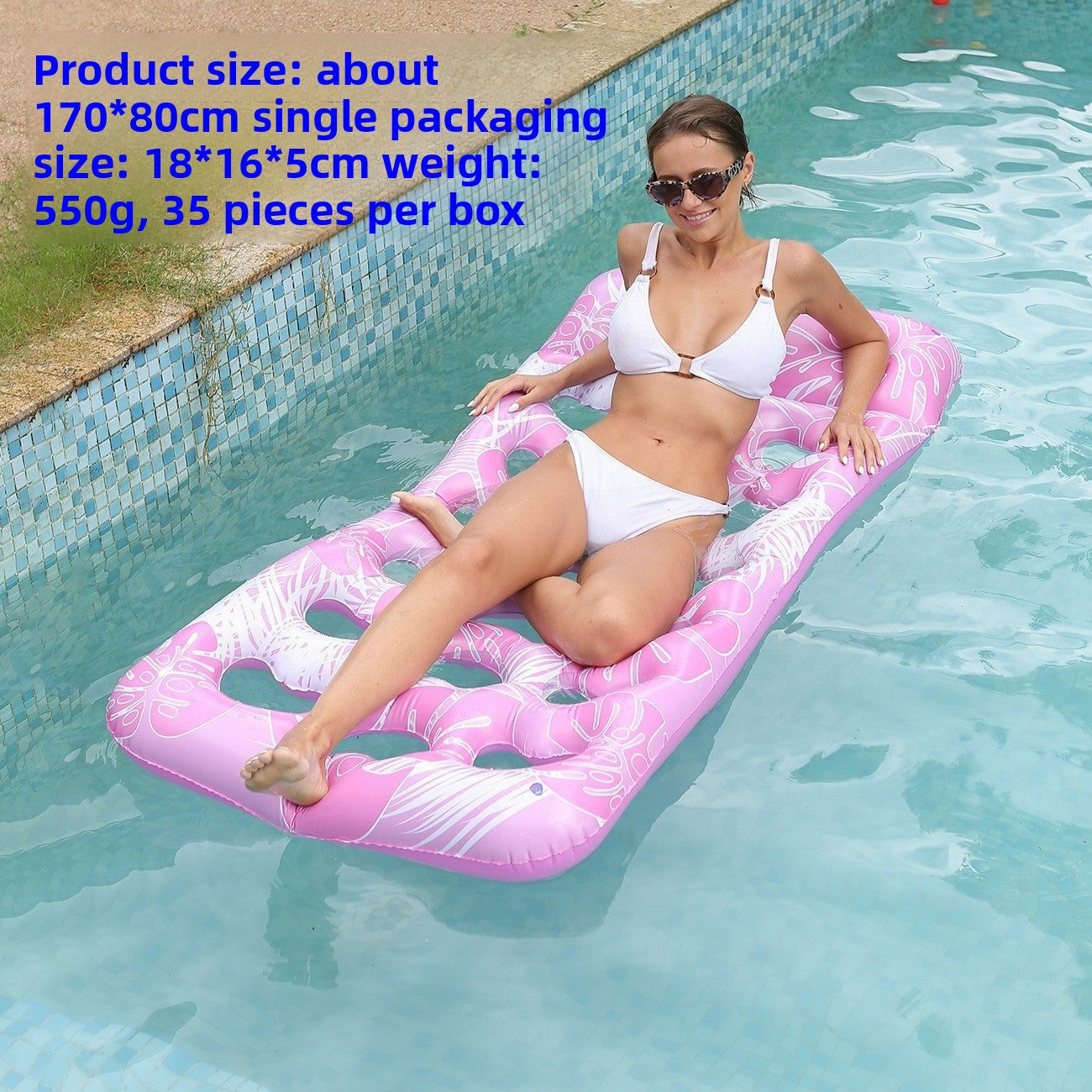 Foldable inflatable backrest striped float
