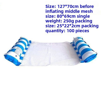 Foldable inflatable backrest striped float