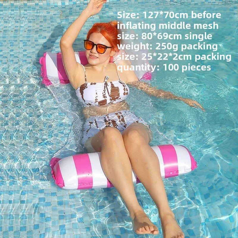 Foldable inflatable backrest striped float
