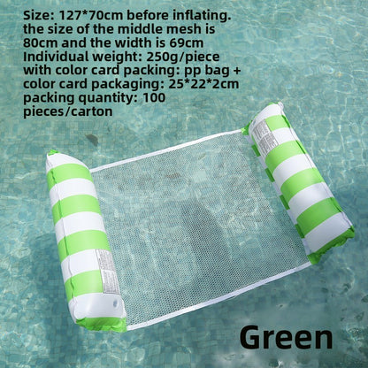 Foldable inflatable backrest striped float