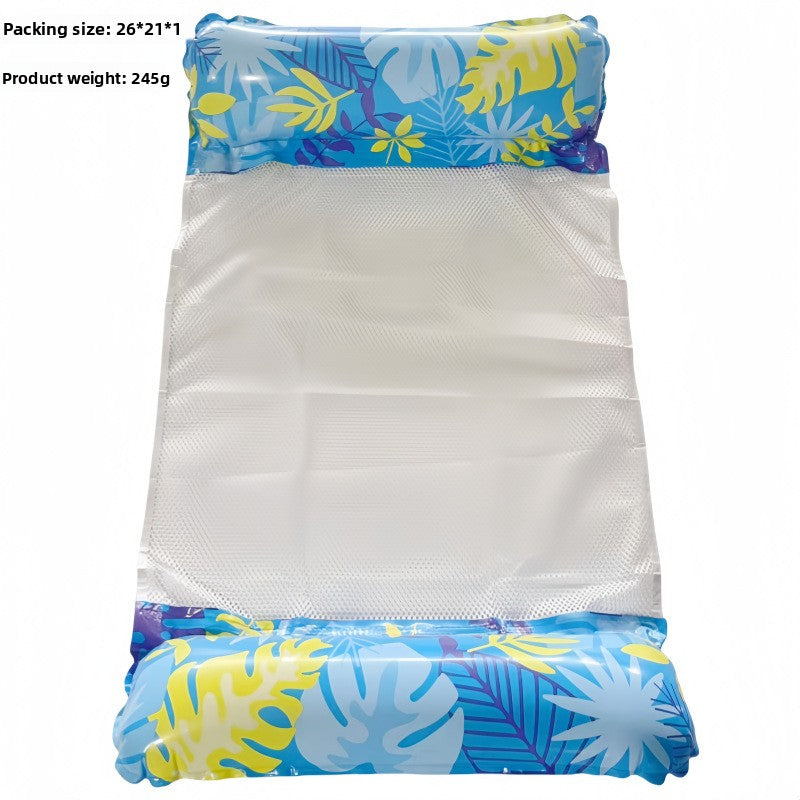 Foldable inflatable backrest striped float