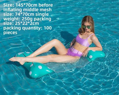 Foldable inflatable backrest striped float
