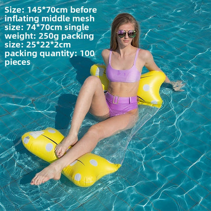 Foldable inflatable backrest striped float