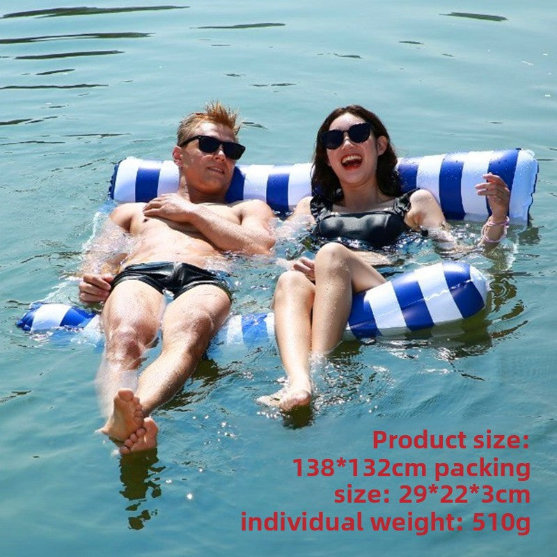 Foldable inflatable backrest striped float