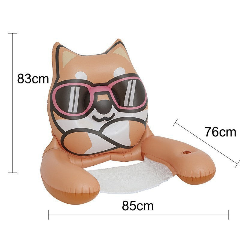Foldable inflatable backrest striped float