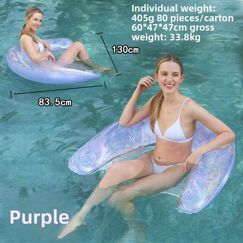 Foldable inflatable backrest striped float