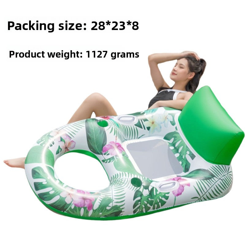 Foldable inflatable backrest striped float