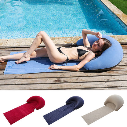 Foldable Inflatable Beach Mat with Pillow and Backrest