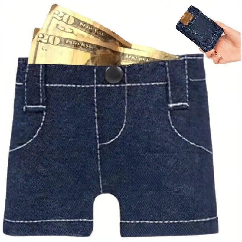 Foldable Jeans Shape Coin Purse Card Holder