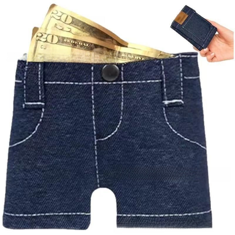 Foldable Jeans Shape Coin Purse Card Holder