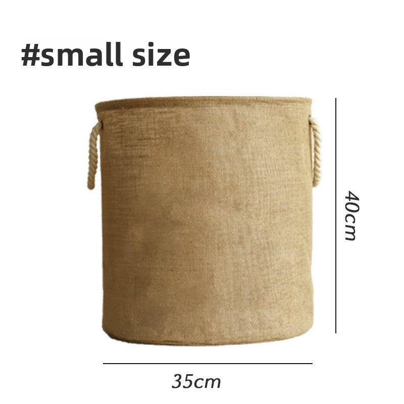 Foldable Jute Laundry Basket with Handles