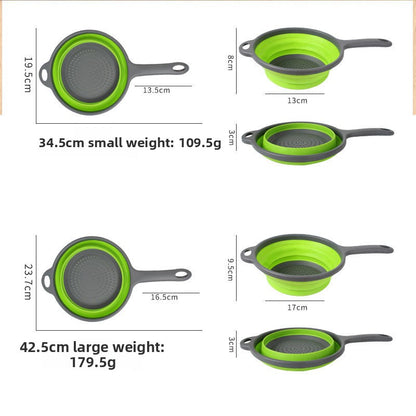 Foldable Kitchen Drain Basket with Handle