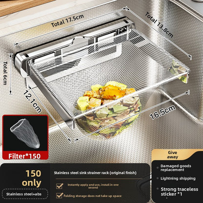 Foldable Kitchen Sink Filter Drain Basket
