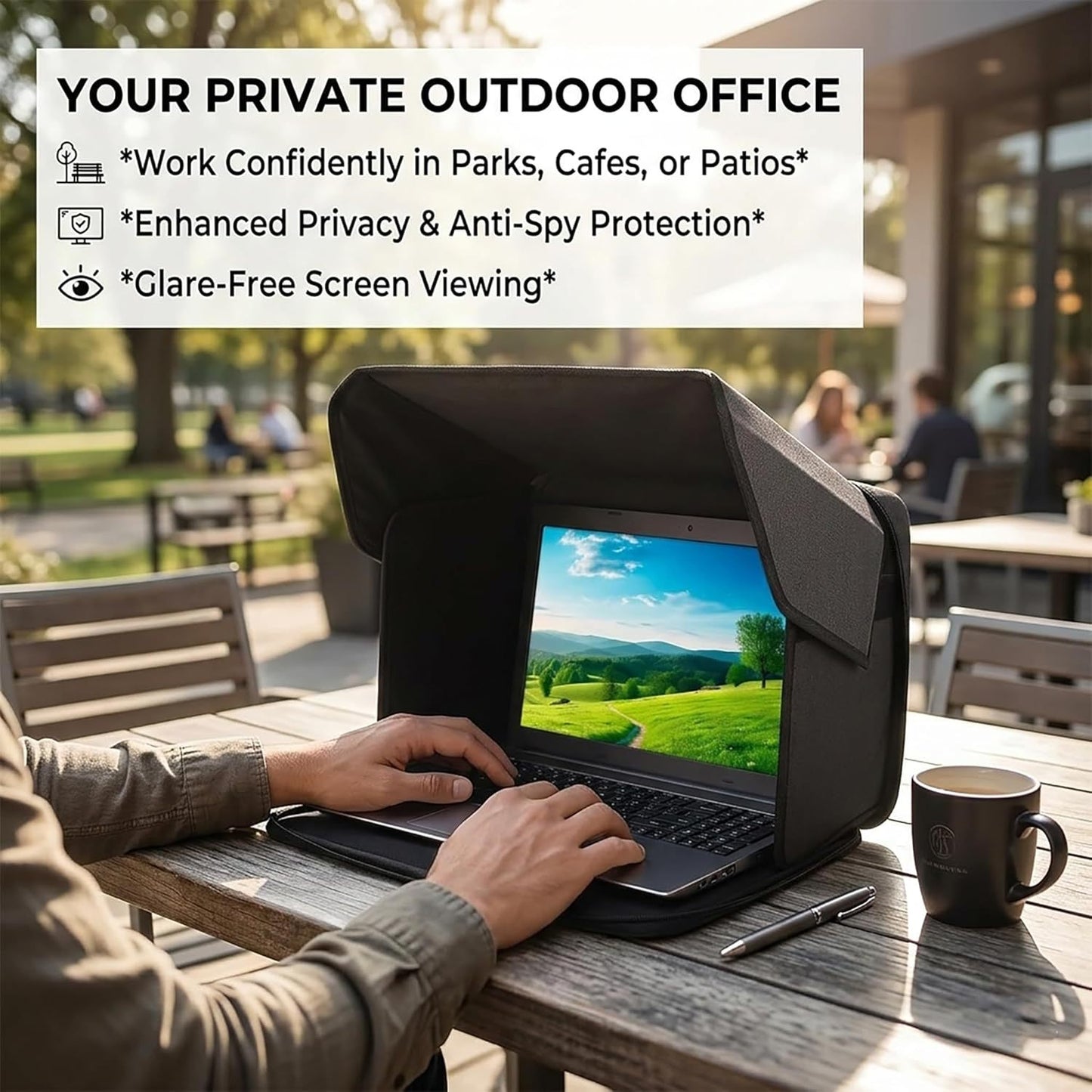 Foldable Laptop Sunshade Privacy Cover