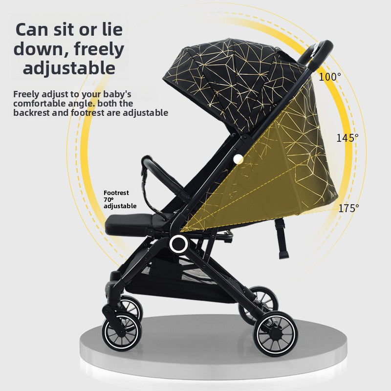 Foldable Lightweight Baby Stroller with Shock Absorption