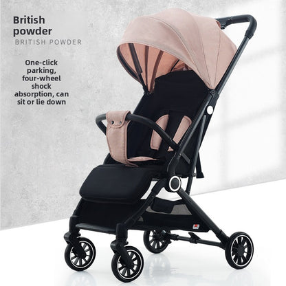 Foldable Lightweight Baby Stroller with Shock Absorption