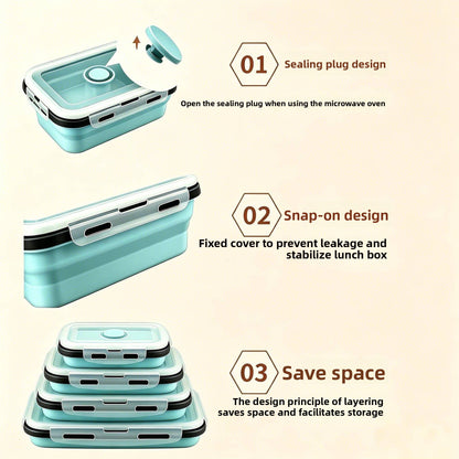 Foldable Microwave Safe Silicone Food Container