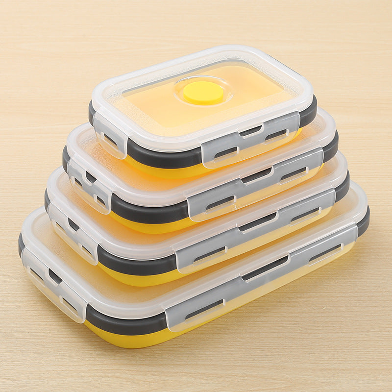Foldable microwave-safe silicone lunch box