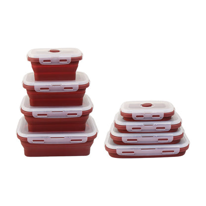 Foldable microwave-safe silicone lunch box