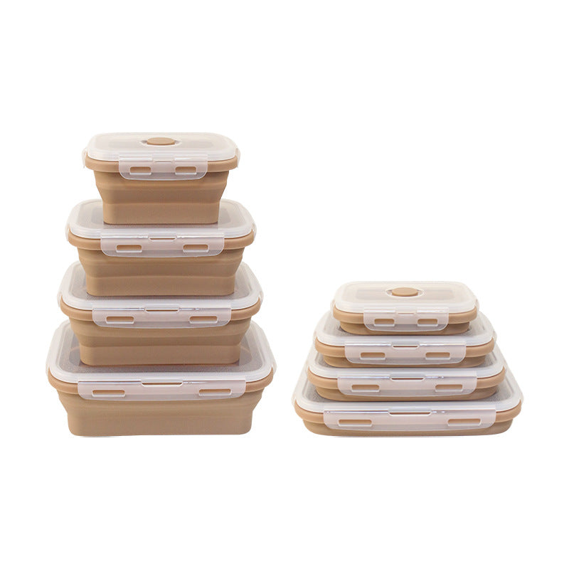 Foldable microwave-safe silicone lunch box