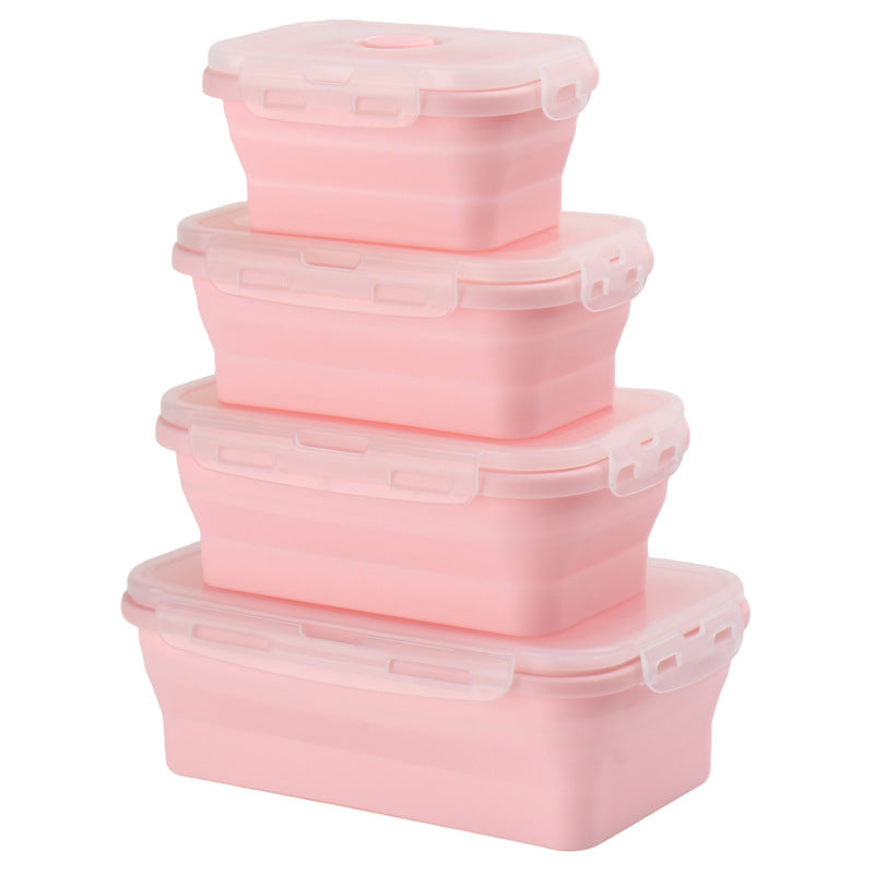 Foldable microwave-safe silicone lunch box
