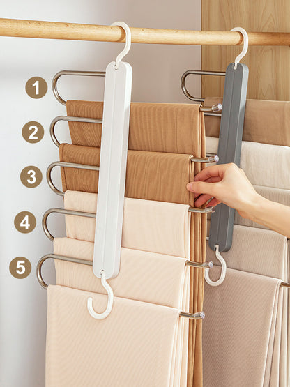 Foldable Multi Layer Pants Hanger with Stainless Steel Tube