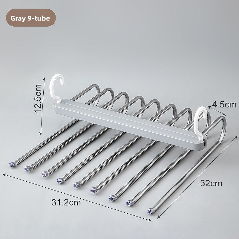 Foldable Multi Layer Pants Hanger with Stainless Steel Tube