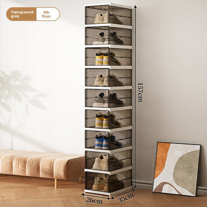 Foldable Multi-layer Shoe Storage Box with Dustproof Design