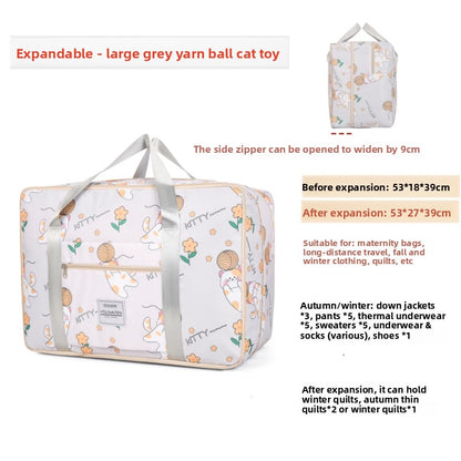 Foldable Oxford Travel Bag with Cat Design