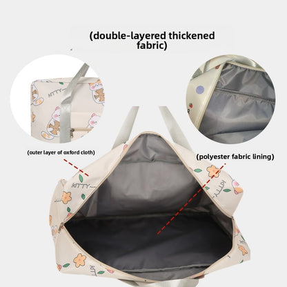 Foldable Oxford Travel Bag with Cat Design