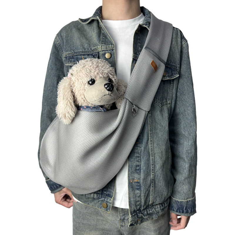Foldable Pet Crossbody Bag with Breathable Mesh