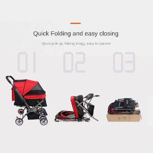 Foldable Pet Stroller for Small and Medium Dogs