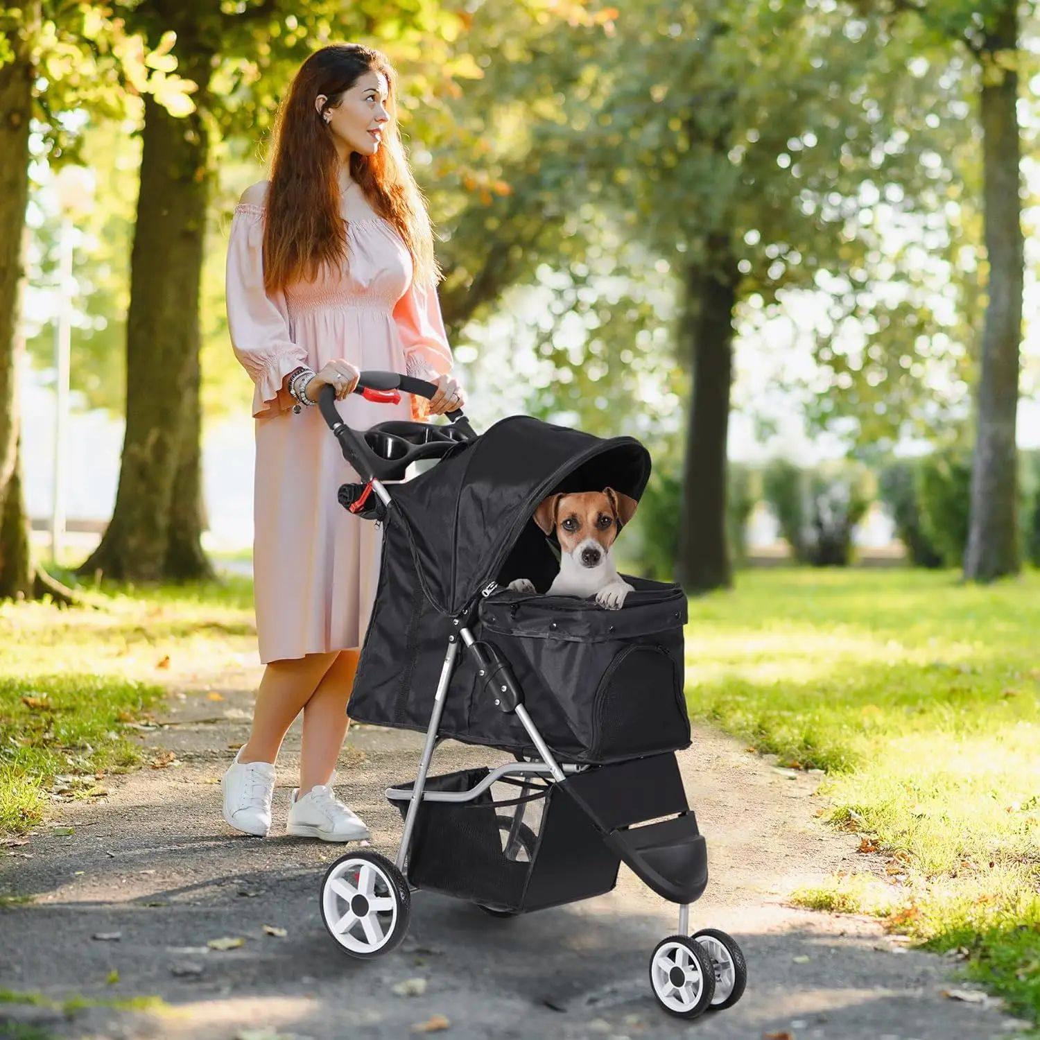 Foldable pet stroller