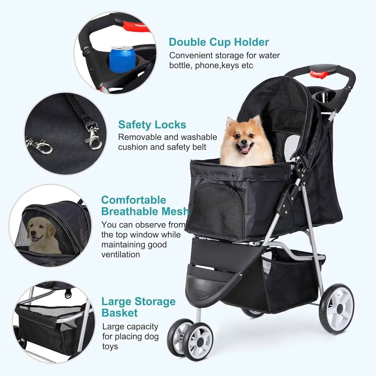 Foldable pet stroller