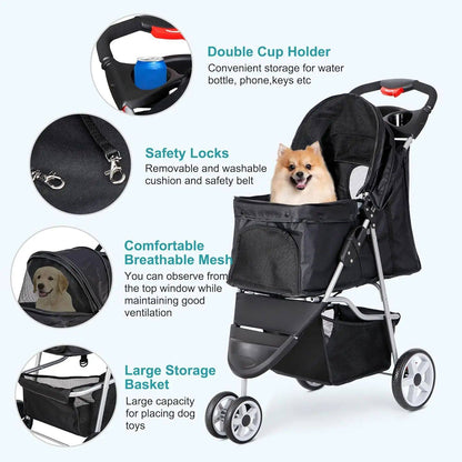 Foldable pet stroller