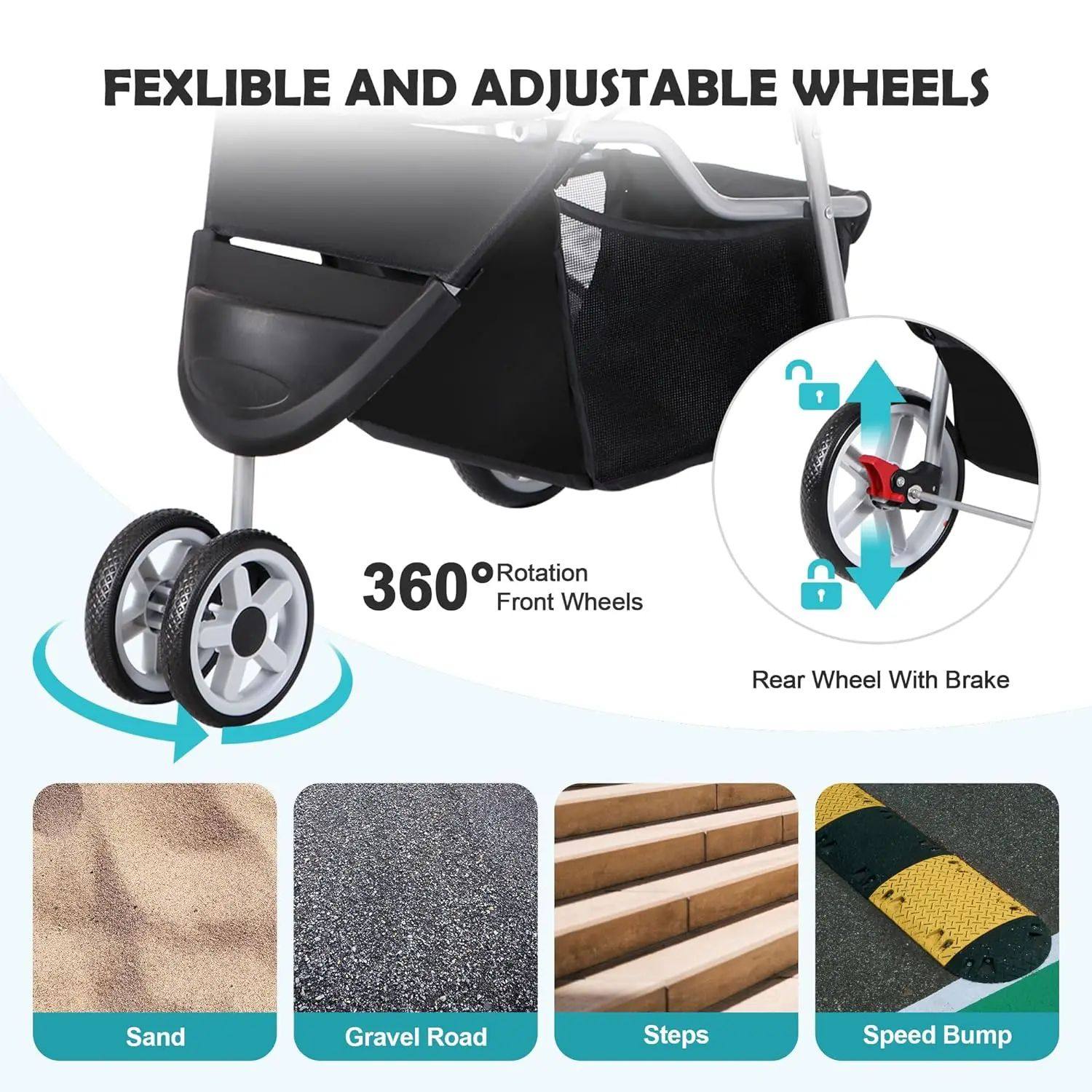 Foldable pet stroller