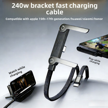 Foldable Phone Stand with Fast Charging Data Cable