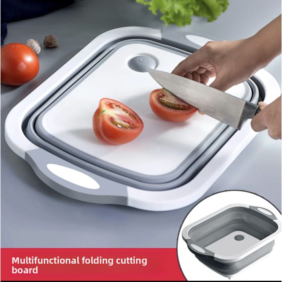 Foldable Plastic Cutting Board with Non-Slip Surface