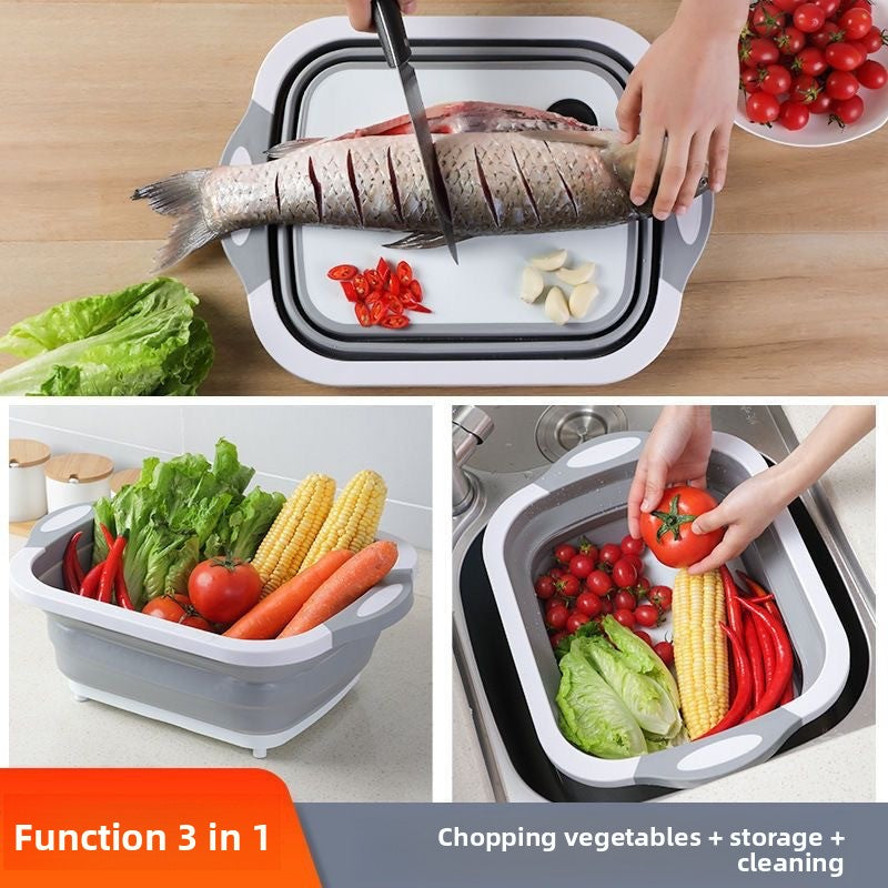 Foldable Plastic Cutting Board with Non-Slip Surface